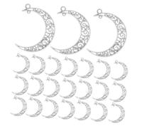 Operitacx 50 Pezzi Hollow Crescent Moon Charms Durable Alloy Vintage Celestial Pendants For Diy Jewelry Making Earrings Necklaces Bracelets