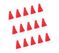 Operitacx 50 Pezzi Mini Cappelli di Babbo Natale Non Tessuto Rosso per Decorazioni Natalizie Fai da Te, Cappellini Classici per Caramelle alle Feste di Natale