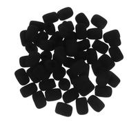 Operitacx 50 Pezzi Mini Microfono Copertura in Schiuma Densità Antivento per Microfoni Lavalier e Auricolari Riduzione Rumore per Uso Esterno e Professionale Compatibile Nero