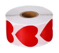 Operitacx 500 Adesivi Autoadesivi a Forma di Cuore Rosso, Etichette Decorativi la Festa degli Innamorati su Rotolo da 1,5 Pollici, Adesivi D'amore per Matrimoni, Biglietti e Scrapbooking