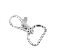 Operitacx 50pezzi Ganci Portachiavi Con D-anelli Girevoli Moschettoni Resistente Per Lanyard e Accessori Di Fissaggio Ottimo Per Chiavi e Pendenti