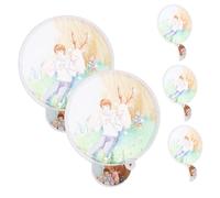 Operitacx 5Pcs Ventaglio Pieghevole Ventaglio Portatile Estivo In Stile Giapponese Bellissimo Ventaglio Pieghevole Rotondo Simpatico Coniglietto Stampa Ventaglio A Mano Danzante Prop