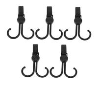Operitacx 5pezzi Gancio Doppio per Passeggino Portatile Gancio per Carrello della Spesa Fibbie per Appendere per Casa