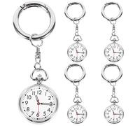 Operitacx 5pezzi Orologio Da Tasca Portatile Per Infermieri Donna Portachiavi Elegante Da Tasca Orologio Da Infermiera Clip Adatto Per Ospedale Scuola Esami Regalo Per Medici Professionisti