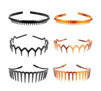 Operitacx 6 Pezzi Cerchietto Accessorio Pratico in Plastica Antiscivolo Dentato Fascia Elastica per Chioma Lunghi e Lisci per Donna e Uomo per Uso Quotidiano