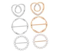 Operitacx 6 pezzi Clip per Sciarpe Eleganti con Fibbia Rotonda e Cuore Accessori Moda per Abbigliamento Formale e Casual Design Leggero e Sicuro Finto e Strass