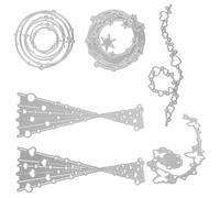 Operitacx 6 Pezzi Fustella in Metallo, Acciaio al Carbonio, Argento | Scrapbook e Cartoncini, Multifunzione Artistica, Lunga Durata, Stimola Immaginazione, Uso Scolastico