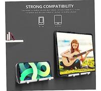 Operitacx 6 Pezzi Porta Parete Adesivo Supporto Multifunzione per Ricarica Smartphone Organizer Foratura in Abs Resistente e e Nero