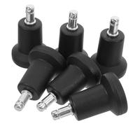 Operitacx 6 pezzi Ruote Fisse per Sedia Ufficio con Clip Antiscivolo e Protettive per Pavimenti Compatibili con Gambe Girevoli Standard Nero