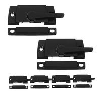 Operitacx 6 Set Serratura per Scorrevole Nera da Chiavistello in Resistente Compatibile con Varie Finestre Facile da Usare e Installare per Sicurezza Domestica