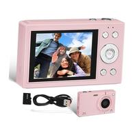 Operitacx 64gb Fotocamera Digitale Rosa Compatta con Zoom e Memoria da Macchina Fotografica Retrò Punta per Ragazze Adolescenti Principianti per Viaggi e Scatti Quotidiani