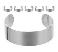 Operitacx 6Pcs Bracelet Blanks, 20mm Stainless Steel Bangle Blanks, Engraving Metal Stamp Bracelet Blanks for Jewelry Making DIY Crafts