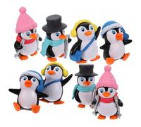 Operitacx 8 pezzi Pinguino Portachiavi Cartone con Decorazione Paesaggio Micro Bonsai Fai da Te Ornamento Resistente per Casa e Giardino
