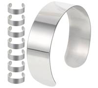 Operitacx 8Pcs Bracelet Blanks, 20mm Stainless Steel Bangle Blanks, Engraving Metal Stamp Bracelet Blanks for Jewelry Making DIY Crafts