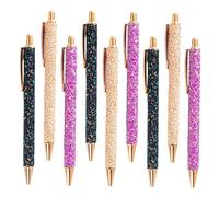Operitacx 9 Pezzi Penne Multicolore con Paillettes Retrattili Penne Glitterate per Donne e Ragazze Ufficio e Professionale