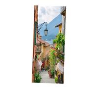 Operitacx Adesivo per Porta in Pvc Autoadesivo e Riutilizzabile Decorazione a Tema Città per Camera da Letto e Studio, Facile da Applicare e Rinnovare