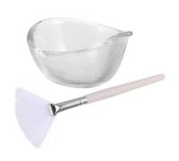 Operitacx Applicatore Pennello per Maschera Viso Ciotola in Vetro a Forma di Ventaglio, Spazzola Esfoliante per Gestione della Pelle, Design Professionale per Uso Domestico