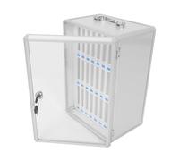 Operitacx Armadietto da parete per cellulari con maniglia, contenitore portatile per cellulari, ideale per aule scolastiche, 24 scomparti, 38 x 25 x 20 cm.