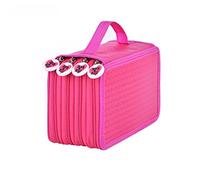 Operitacx Astuccio Portapenne Multifunzionale Con Scomparti Borsa Organizzatrice Per Matite Colorate e Normali Design Compatto e Pratico Rosa Rosso