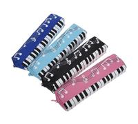 Operitacx Astuccio Speciale Portapenne Motivo a Pianoforte, Set da 4 Pezzi Colorati per Studenti e Studentesse, Astuccio Portatile Cerniera Liscia Adatto per Scuola e Uso Quotidiano