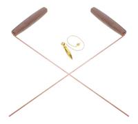 Operitacx Bacchetta da Rabdomante in Rame Naturale Manico in Legno, Design Portatile Versatile per Ricerca e Archeologia, Set da 1 Pezzo Stile a Catena Stili multipli
