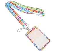 Operitacx Badge con Cordino Poliestere Design Elementi Chimici per Insegnanti Studenti e Professionisti Accessorio Multifunzionale per Ufficio e Scuola Resistente e Sicuro per