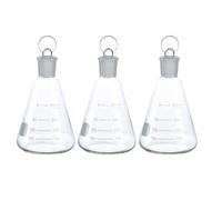 Operitacx Beute Coniche Design Liscio e Arrotondato Set da 3 in Sintetico da 250ml con Tappo per Esperimenti e Lezioni di