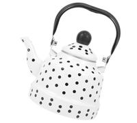Operitacx Bollitore in Smalto Bianco da 2,5l Resistente ad Alte Temperature Design Vintage e Lunga Durata, per Preparare Tè e Acqua Bollente in Cucina