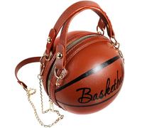 Operitacx Borsa Basket Catena Tracolla per Ragazze, Forma di Pallone da Basket, Design alla Moda Chiusura a Zip e Grande Capacità, per Dating e Lavoro