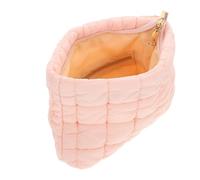 Operitacx Borsa Trucchetti Trapuntata Rosa in Cotone per Donna, Compatta e Portatile per Viaggi Invernali e Uscite Casual alla Moda