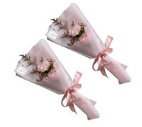 Operitacx Bouquet di Fiori di Sapone Eterni Rosa, 2 Pezzi Sapone Corpo Profumato per Compleanno Festa Romantica Decorazione Casa