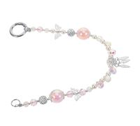 Operitacx Bracciale con Ciondolo Farfalla Cristallo Cordino per con Perline Laccio Decorativo Staccabile per Accessorio Versatile per Telefono Chiavi e Rosa