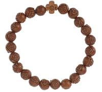 Operitacx Bracciale Croce e Perline in Legno Resina Colore Caffè, Stile Classico e Comfort Gentile, Adatto per Uomo e Donna in Occasioni Informali