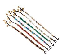 Operitacx Bracciale Intrecciato Pietre Naturali e Perline Decorative, Stile Unico e Portatile, come per Portare Fortuna e Evitare la Sfortuna Colore