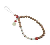Operitacx Bracciale per in Perline Legno Verde Vintage Cinturino Corto Ergonomico Resistente con Prosperità Decorazione per Telefono Viaggio e Uso