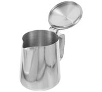 Operitacx Bricco Resistente alla Ruggine da 350ml per Schiumare Latte in Acciaio Inox 304 con Coperchio e Facile da Conservare, per Uso Domestico