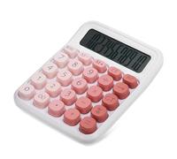 Operitacx Calcolatrice da Tavolo Ufficio con Display Cifre Pulsanti Grandi Ergonomici Base Antiscivolo Design Estetico Rosa per Calcoli Precisi e Stabili