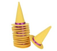 Operitacx Cappello per Decorazioni di Halloween e Feste Streghetta Mini in Feltro Giallo Resistente e Riutilizzabile Accessori a Tema