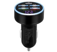 Operitacx Caricatore Auto USB con Display Digitale Adattatore Porte Veloce e Sicura per Smartphone e Tablet Compatibile con La Maggior Parte Dei Auto