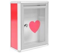 Operitacx Cassetta delle lettere in acrilico trasparente con serratura a forma di cuore, per ufficio di casa