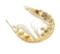 Operitacx Catena per Chioma Boho a Strati Decorazioni a Moneta, Fascia per Danza Tribale in Lega Effetto Brillante, Accessorio per Chioma Donna e Ragazze per Uso Quotidiano e Spettacoli