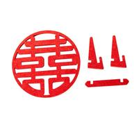 Operitacx Centrotavola Decorazione Matrimonio Cinese Double XI in Feltro Morbido, Arredamento Sala Nozze Tradizionale, Decorazione Festa Nozze e Fidanzamento, Carattere Felicità Doppia,