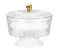 Operitacx Ciotola Portafrutta con Coperchio Trasparente in Plastico Elegante e Contemporanea con Base Robusta e Bordi Lisci per Dolci e Biscotti su Piano Cucina