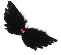 Operitacx Clip per Chioma con Piume a Forma di Pennacchio di Angelo e Demone, in Rame Nero, Accessorio Comodo con Effetto Sorprendente per Occasioni Speciali e Acconciature da Sposa
