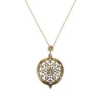 Operitacx Collana Ciondolo Lente di Ingrandimento in Lega e Vetro Color Oro, Elegante e Creativa, per Ispezioni e Matrimoni, Catena Lunga Stile Retrò