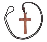 Operitacx Collana Con Ciondolo A Croce In Legno Per Uomo E Donna Collana Vintage Con Crocifisso Gioielli Cristiani Per Chiesa Pasqua E Uso Quotidiano