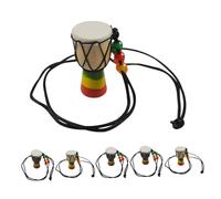 Operitacx Collana di Tamburo Africano Mini 6 Pezzi per Donne, Gioielli Musicali Resistenti e Robusti in Legno e Nylon, per Feste Musicali e Party