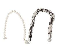 Operitacx Collana Girocollo Donna Sciarpa di Seta in Poliestere 26cm, Collare Choker Perle Finte, Accessorio Elegante per Eventi, Cerimonie e Uso Quotidiano