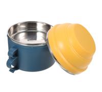 Operitacx Contenitore Pranzo Bento Doppio Strato in Acciaio Inox 1100ml | PP Blu, Uso Microonde e Doppia Temperatura, per Ufficio e Preparazione Pasti