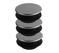 Operitacx Copertura Foro Rubinetto Lavello Cucina in Acciaio Inossidabile Argento, Set 3 Pezzi, Facile da Installare, Superficie Liscia e Brillante per Protezione Sotto Lavello